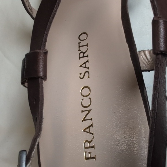 Franco Sarto Kindsey Buckle Detail/Wedge Heel Leather Sandal Size 10 NWOB - Picture 5 of 8